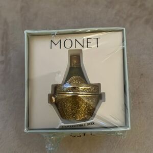 Monet Trinket Box Champagne Wine Bottle Design Sealed in Box